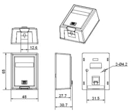 Корпус настенной розетки для установки 1-ой вставки типа Keystone Jack Hyperline SBB4-1-WH