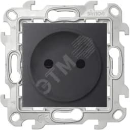 Розетка 2К с защитными шторками, графит