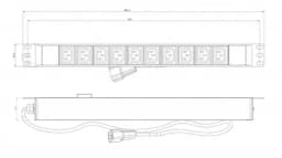 Блок розеток для 19" шкафов Hyperline SHE19-10IEC-2.5IEC