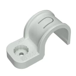 Крепеж-скоба пластиковая односторонняя для прямого монтажа атмосферостойкая серая в п/э d25 мм (10шт/450шт уп/кор) Промрукав