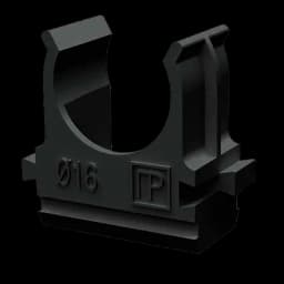 Держатель-клипса с защелкой D16 мм (100 шт) (PR.02716ч) ЧЕРНЫЙ