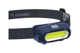 Фонарь аккумуляторный налобный 3Вт COB LED съемный Li-ion 18650 800мА.ч корпус ABS-пластик USB-шнур type C регулируемый эласт. ремешок КОСМОС KOC514Lit