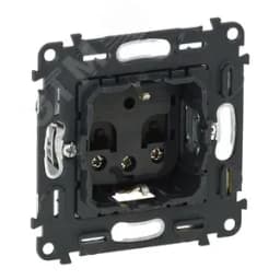 Valena IN MATIC Розетка силовая 2К+З 16А 250В с увеличенными винтовыми зажимами 6кв.мм со шторками