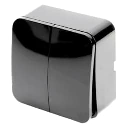 Выключатель открытой установки 2клавишный STEKKER 250В 10А IP20 серия София черный MSW102002 49293