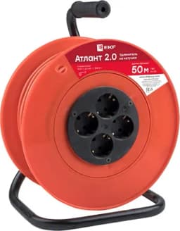 Удлинитель на катушке 4х50м с заземл. 10А IP20 Атлант 2.0 2.2кВт ПВС 3х1 PROxima EKF UKA02-10-310-4-50