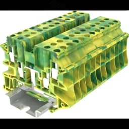 Клемма TU 2-2 земля, винтовая, сечение 4 мм. кв., желто-зеленая