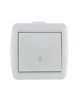 Переключатель проходной 1-кл. ОП Nata 10А IP20 бел. LEZARD 710-0200-105