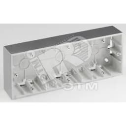 Коробка для наружного монтажа на 3 поста, черный глянец Simon