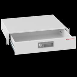 Выдвижная полка (ящик) 19", 2U, для тех. документации и инструментов, с ключом, cерый SYSMATRIX RD 0302.700