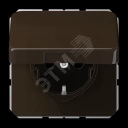 Розетка штепсельная SCHUKO 16A 250V с защитой от детей, коричневая