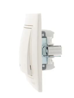 Выключатель 1-кл. СП Mira 10А IP20 с подсветкой со вставкой жемчуж./бел. перламутр. LEZARD 701-3030-111