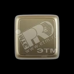 Переключатель одноклавишный наружный с изоляционной пластиной с индикацией золото 16А