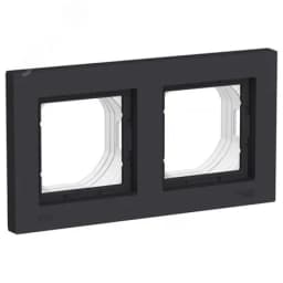 ATLASDESIGN AQUA 2-постовая РАМКА IP44, КАРБОН Systeme Electric