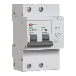 Дифференциальный автомат АД-2 50А/ 30мА (хар. C, AC, электронный) 6кА EKF PROxima