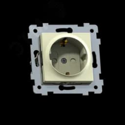 Аксиома Механизм розетки одноместной с заземл контактом со шторкой скрытой установки 454, слоновая кость
