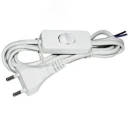 Шнур УШ-1КВ с выключателем 2м ПВС 2х0.75 6А белый WUP20-02-K01 IEK