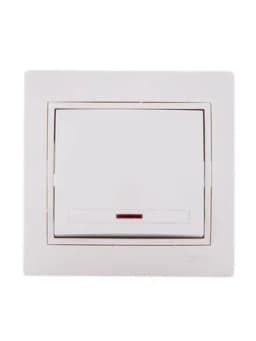 Выключатель 1-кл. СП Mira 10А IP20 с подсветкой со вставкой крем. LEZARD 701-0303-111