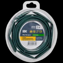 Трубка термоусадочная ТТУ нг-LS 6/3 зеленая (2м/упак) IEK