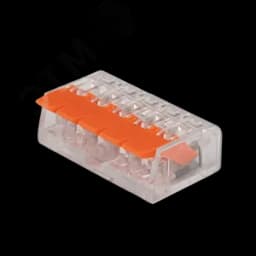 Клеммы монтажные многоразовые PTC-5P 221-415 450V 32A 0,14-4.0mm2, 5 отверстий, прозрачные / 50шт.