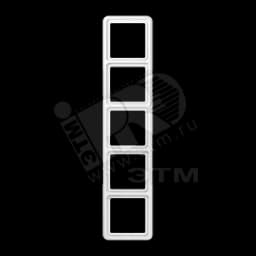 Рамка 5 постов универсальная ударопрочная белая