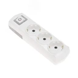 Колодка PREMIUM 3 гнезда, с/з, с выключателем, белый