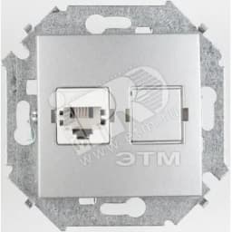 Розетка телефонная RJ11, винтовой зажим, алюминий
