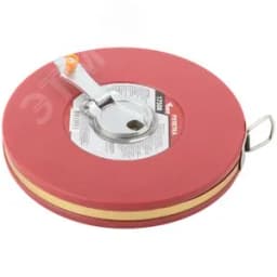 Рулетка, фибергласовая лента, красный пластиковый корпус 30 м