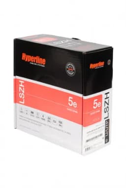 Кабель витая пара Hyperline UUTP4-C5E-P24-IN-LSZH-GY-100 (100 м)