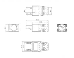 Изолирующий колпачок для разъемов PLEZ UA Hyperline BOOT-VA-TR-10