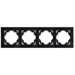 Рамка 4местная металл STEKKER MFR00700405 серия Катрин черный 50024