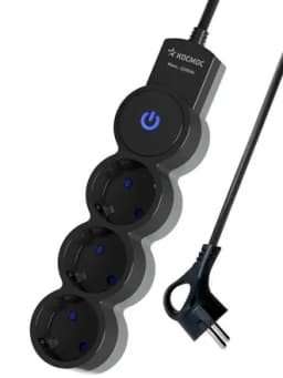 Удлинитель 3х3м с заземл. IP20 с выкл. 10А 2200Вт 220В защ. шторки ПВС 3х1 черн. КОСМОС YKsm3m-3g-Z-V10A-B