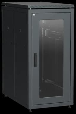 ITK Шкаф сетевой 19" LINEA N 24U 600х1000 мм стеклянная передняя дверь, задняя перфорированная черны (LN05-24U