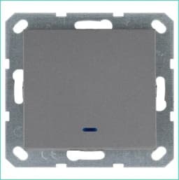 Выключатель 1-кл. 10А IP20 с подсветкой механизм алюм. Jasmart G3011NS