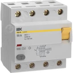 Выключатель дифференциальный (УЗО) KARAT ВД3-63 4P 50А 100мА 6кА тип A