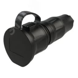 Розетка каб 16A/250V/2P+E/IP54 с крышкой черный