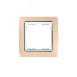 Рамка на 1 пост, S82, пастель кремовая - белый