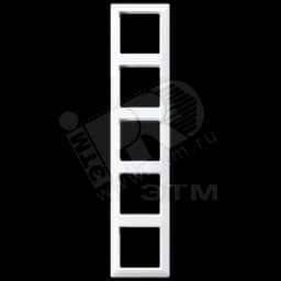 Рамка 5-я для горизонтальной/вертикальной установки Серия- AS550 Материал- дуропласт Цвет- белый