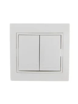 Выключатель 2-кл. СП Mira 10А IP20 с бел.вставкой бел. LEZARD 701-0202-101