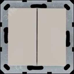 Выключатель двухклавишный проходной 10A 250V~ с накладкой, цвет Тауп Jasmart