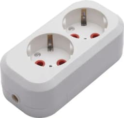 PST1621020 Розетка переносная разборная на 2 гнезда с заземлением 250В 16A IP20 белая 39010