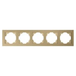 Рамка 5местная стекло STEKKER GFR00700508 серия Катрин золото 49040