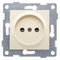 Розетка однопостовая Ugra б/з с з/ш, механизм, 16А, 250В, бежевый