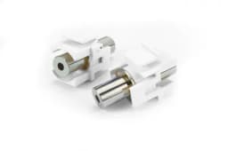 Вставка формата Keystone Jack с проходным адаптером TRS 3.5 мм Hyperline KJ1-TRS-D3.5G-WH (Белый)