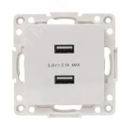 Стокгольм Механизм Розетки USB 2-местной 2,1А белый