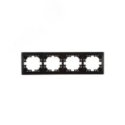 MIRA Рамка 4-ая горизонтальная чёрный бархат без вставки (10шт/120шт)