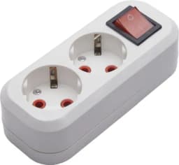 PST1621120 Розетка переносная разборная на 2 гнезда с выключателем с заземлением 250В 16A IP20 белая 39013