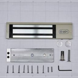 Электромагнитный замок (сила удержания 350 кг), с двумя встроенными датчиками, цвет серый RAL7032 (галечный серый) RL-EM350-LSG R-Lock