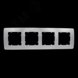 Рамка четырехместная, скрытой установки, цвет серебро