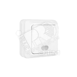 Олимп Выключатель одноклавишный с подсветкой белый наружный О0121 Универсал