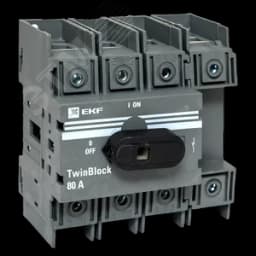 Рубильник 80A 4P c рукояткой управления для прямой установки TwinBlock EKF